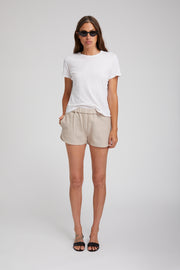 Off White Leather Slip Shorts