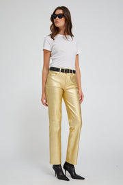Leather 5 Pocket Slim Straight