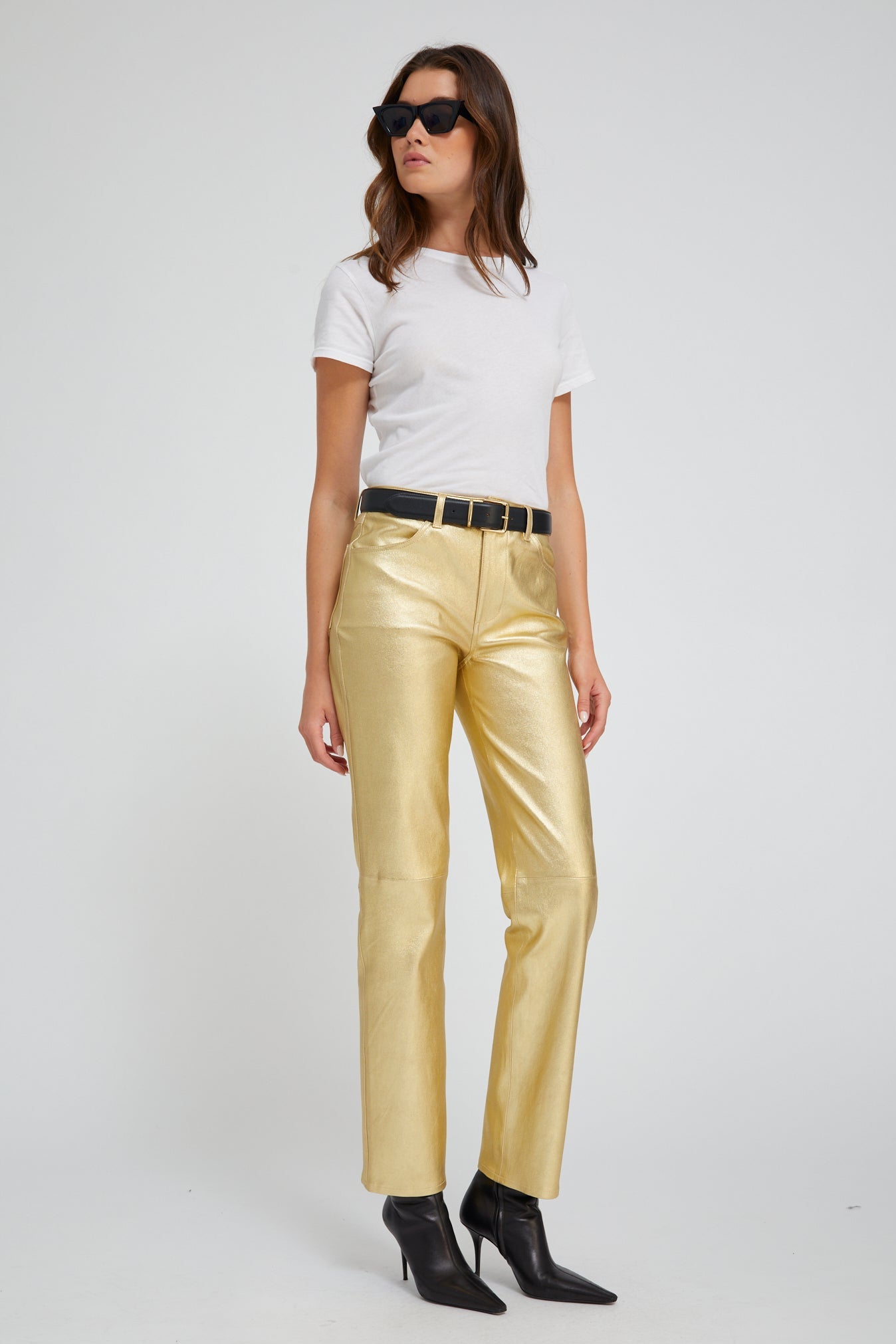 Leather 5 Pocket Slim Straight