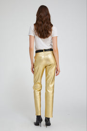 Leather 5 Pocket Slim Straight