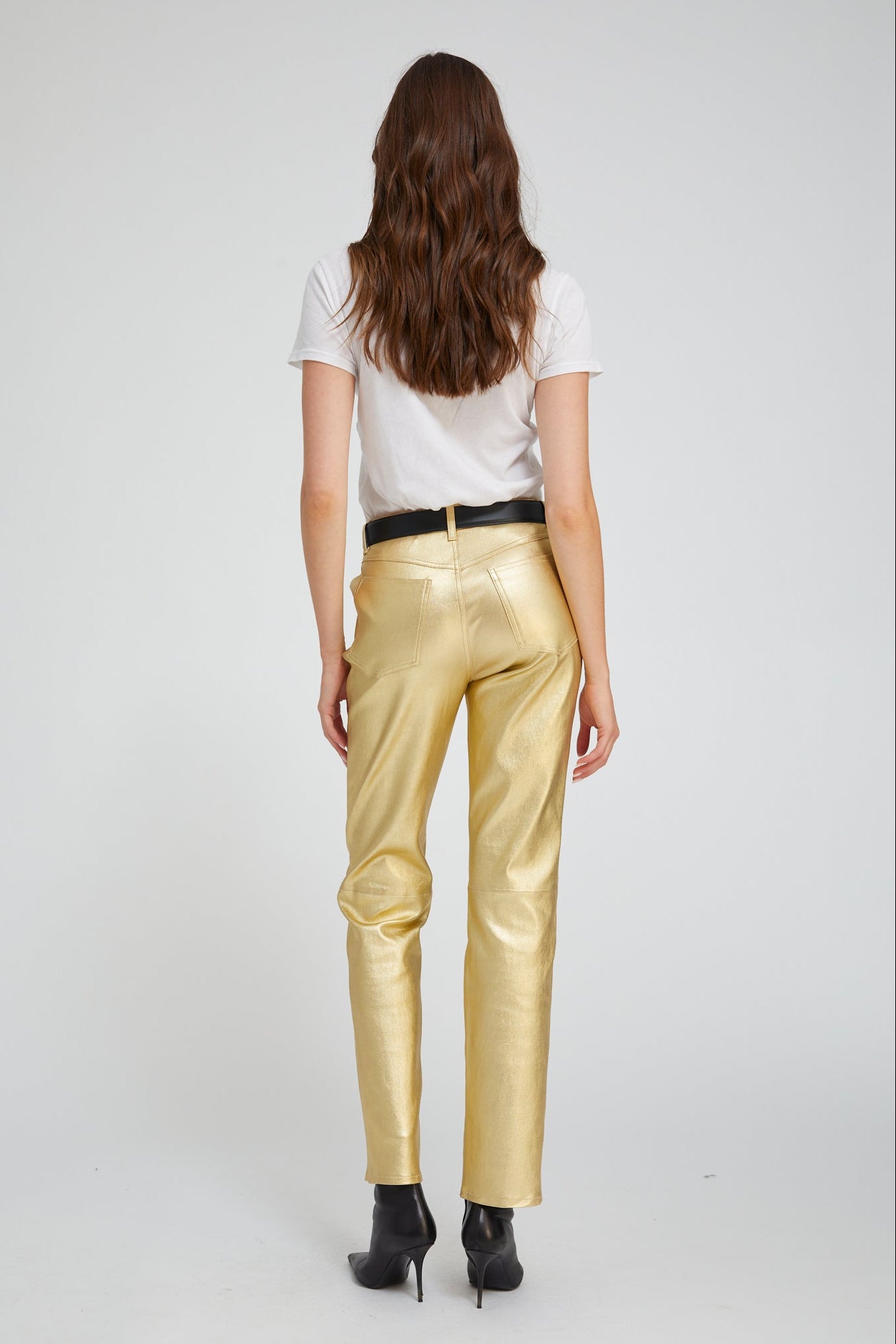 Leather 5 Pocket Slim Straight