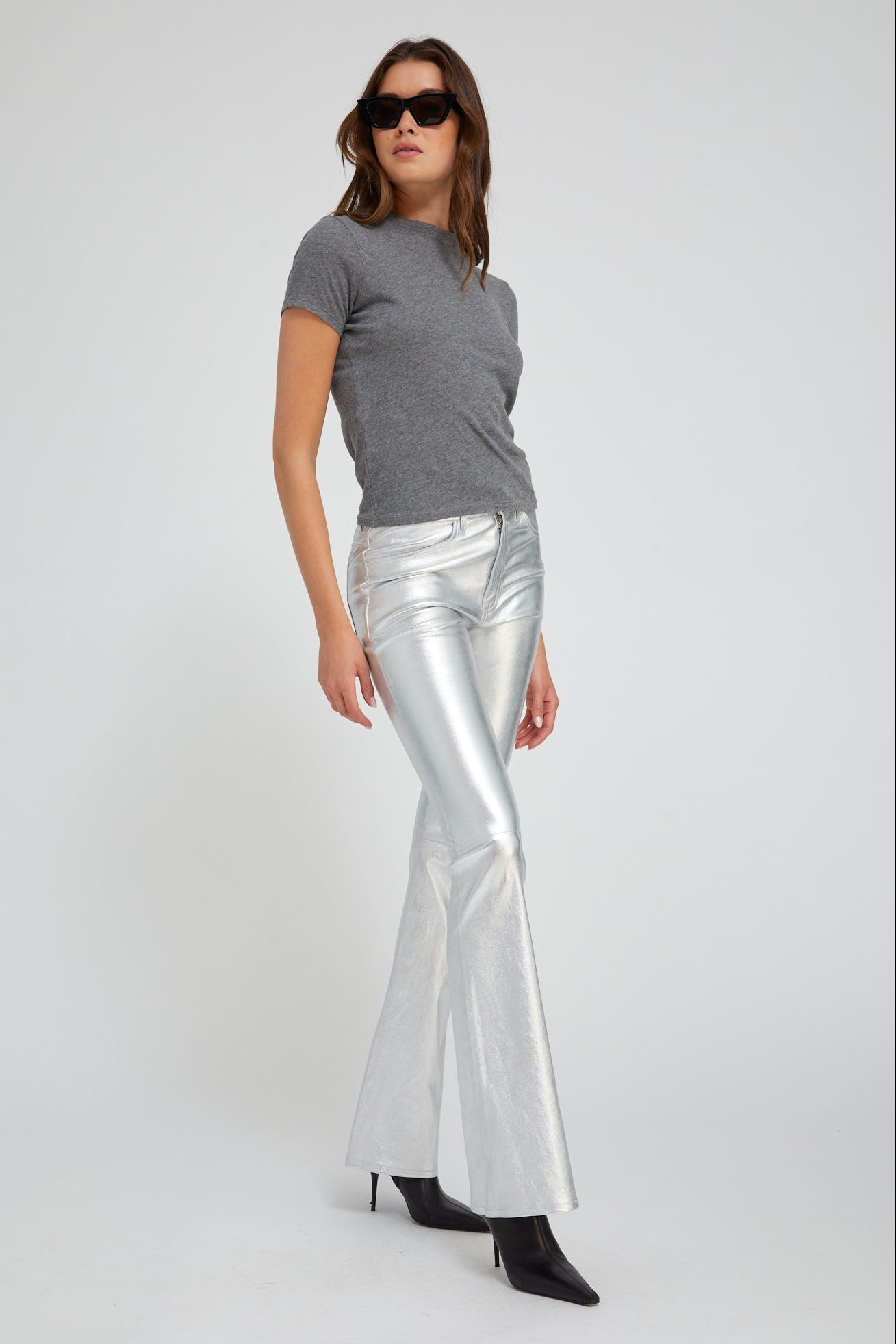 Leather 5 Pocket Micro Flare