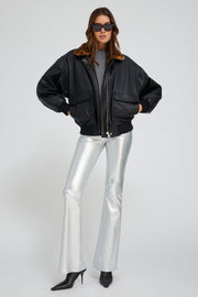 Leather 5 Pocket Micro Flare