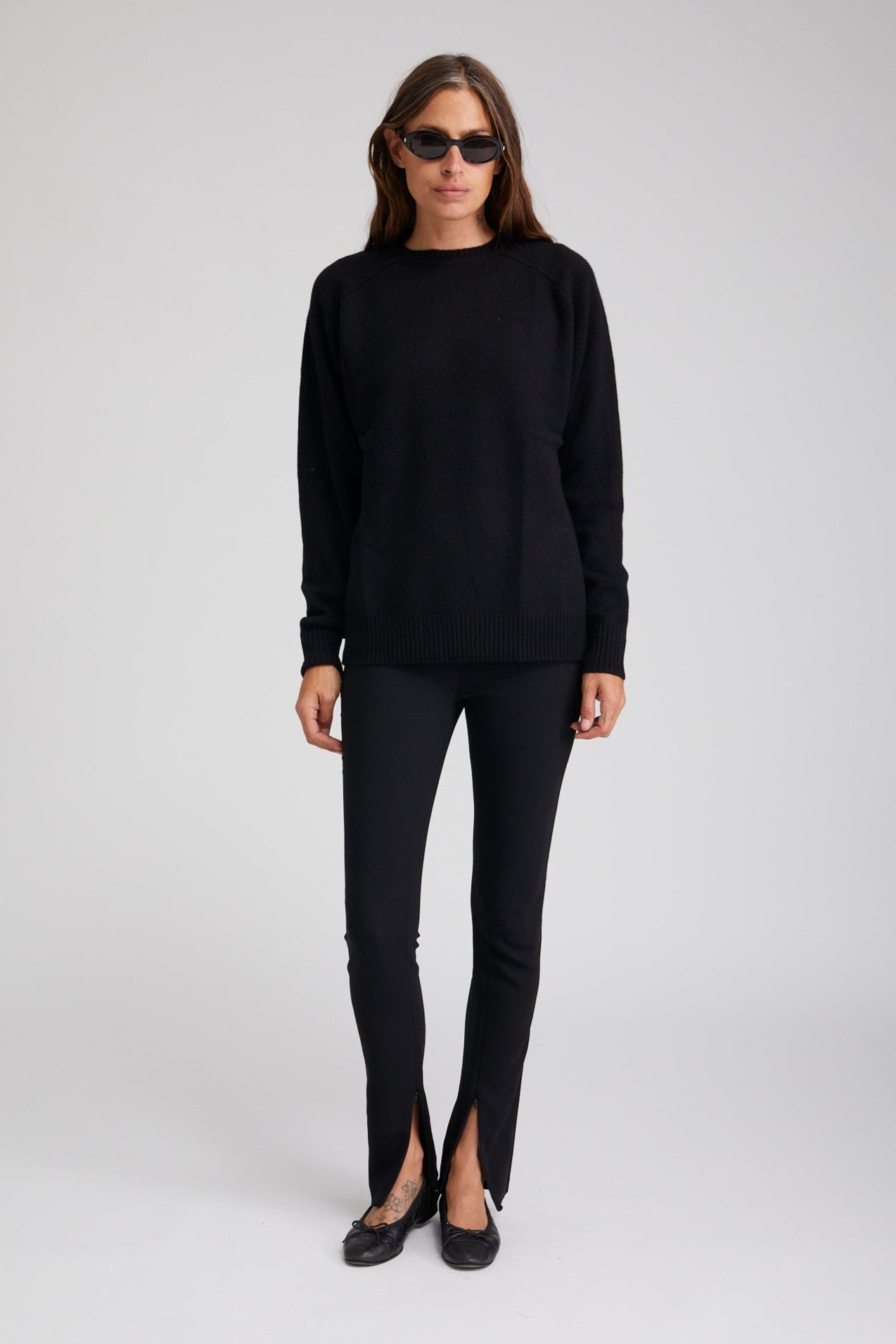 Crepe Ankle Zipper Pants