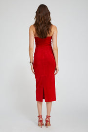 Red Suede Tube Dress