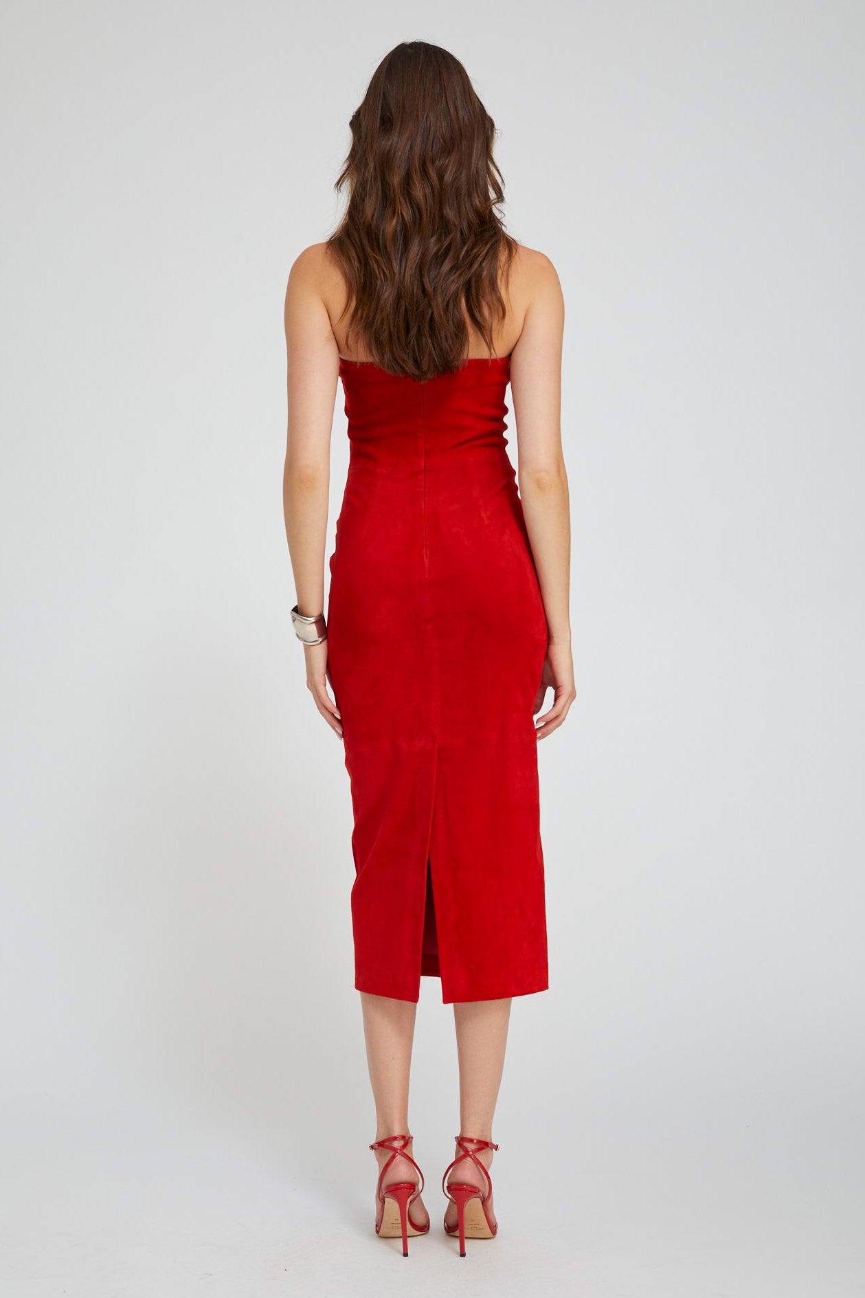 Red Suede Tube Dress