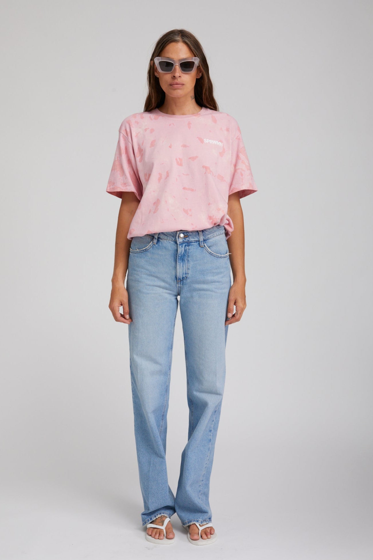 Rose Marble Oversized Logo Tee