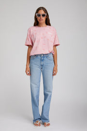 Rose Marble Oversized Logo Tee
