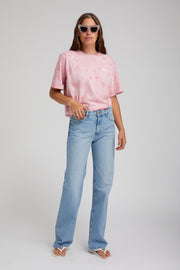 Rose Marble Oversized Logo Tee