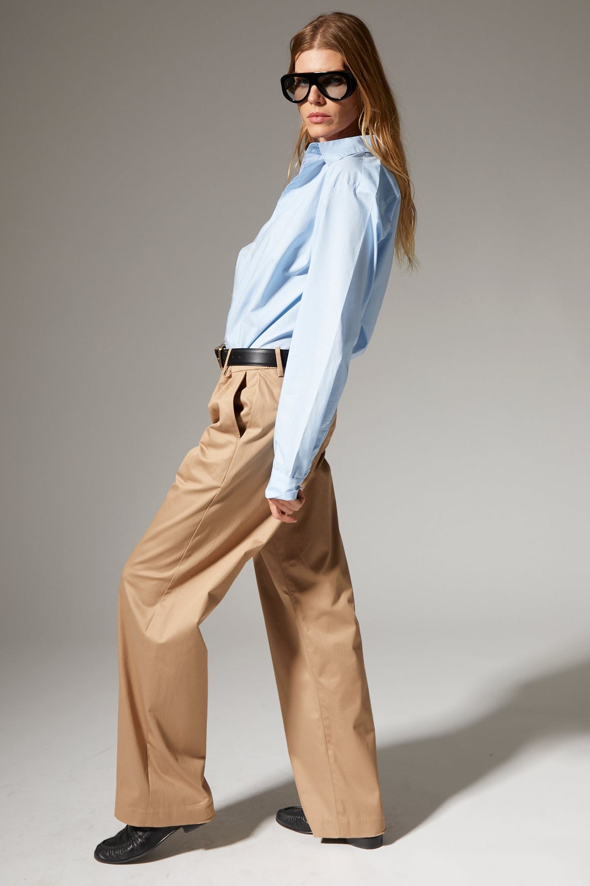 Straight Leg Khaki Trousers
