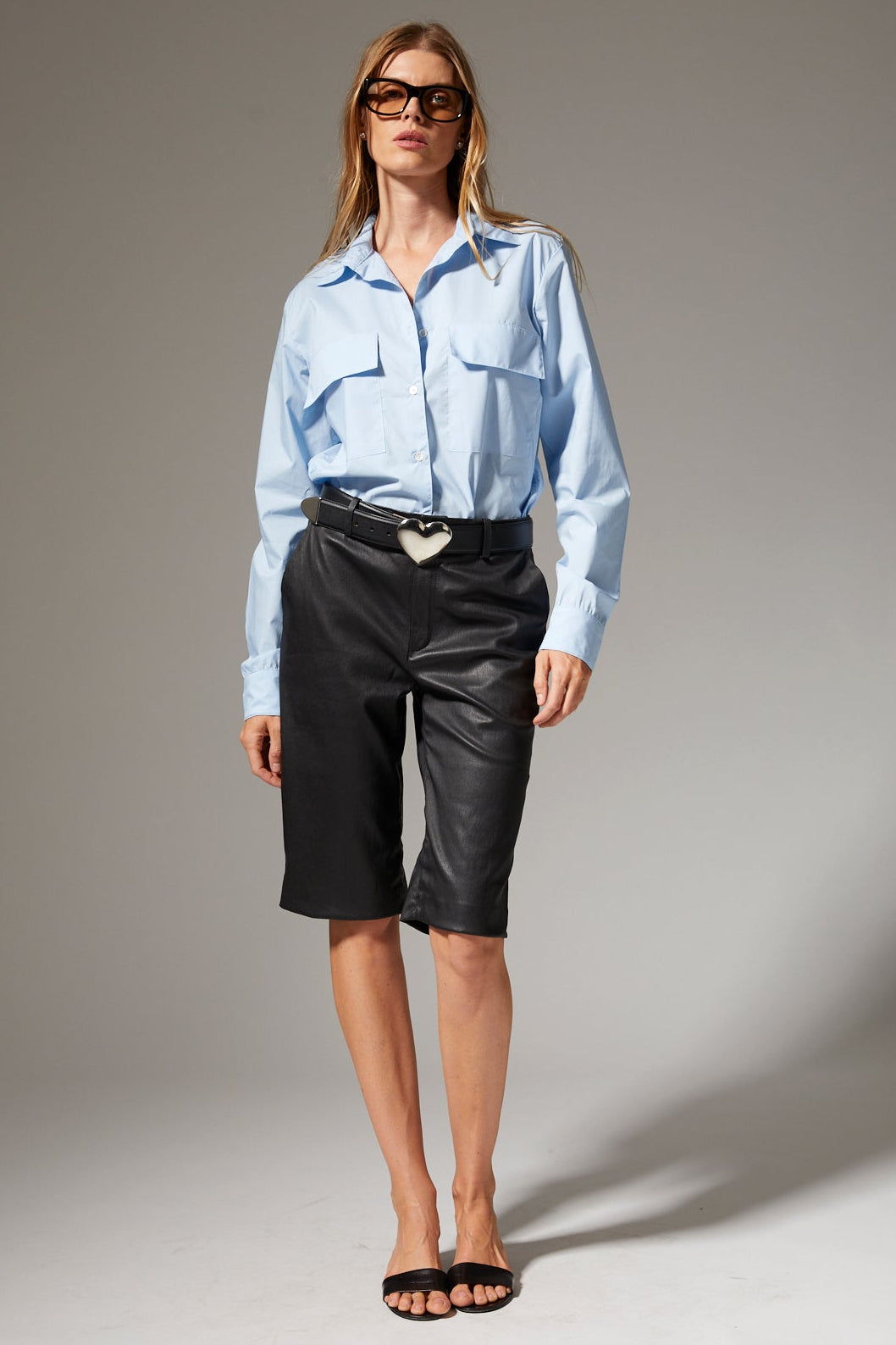 Brigitte Leather Bermuda Shorts