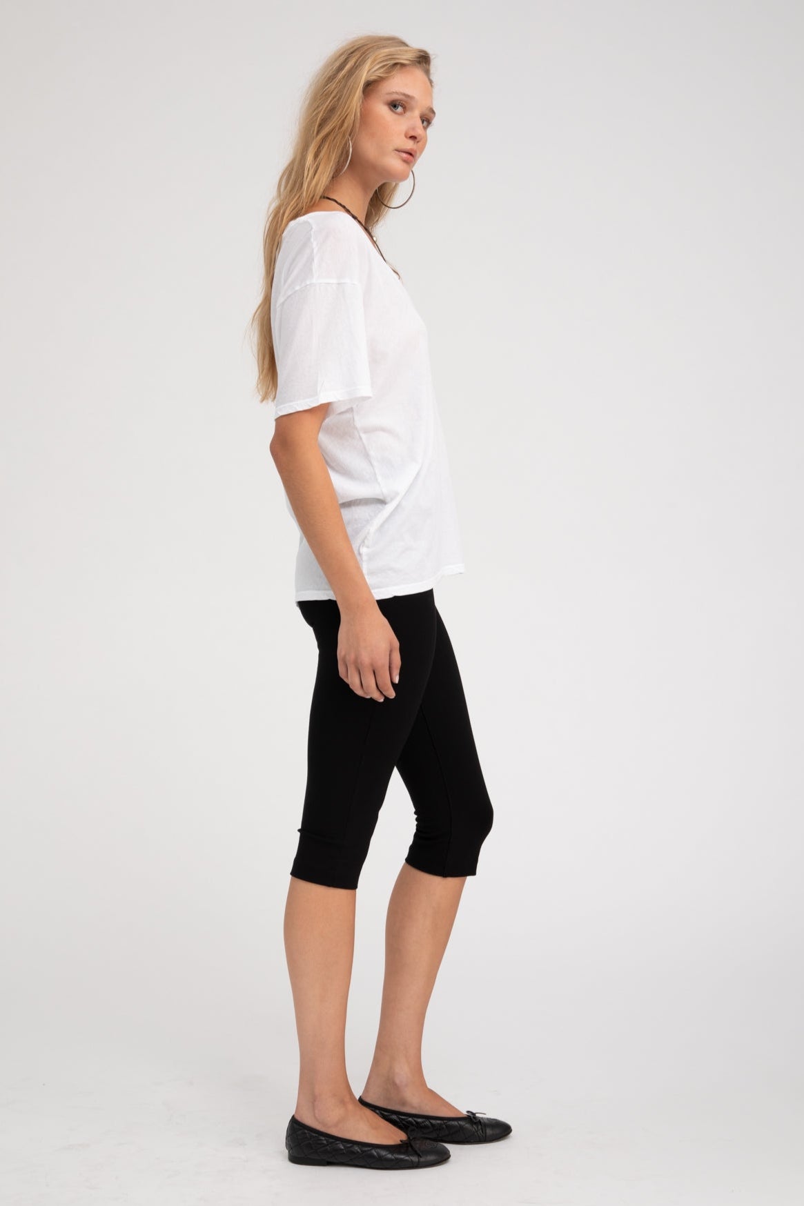 White V-Neck Tee