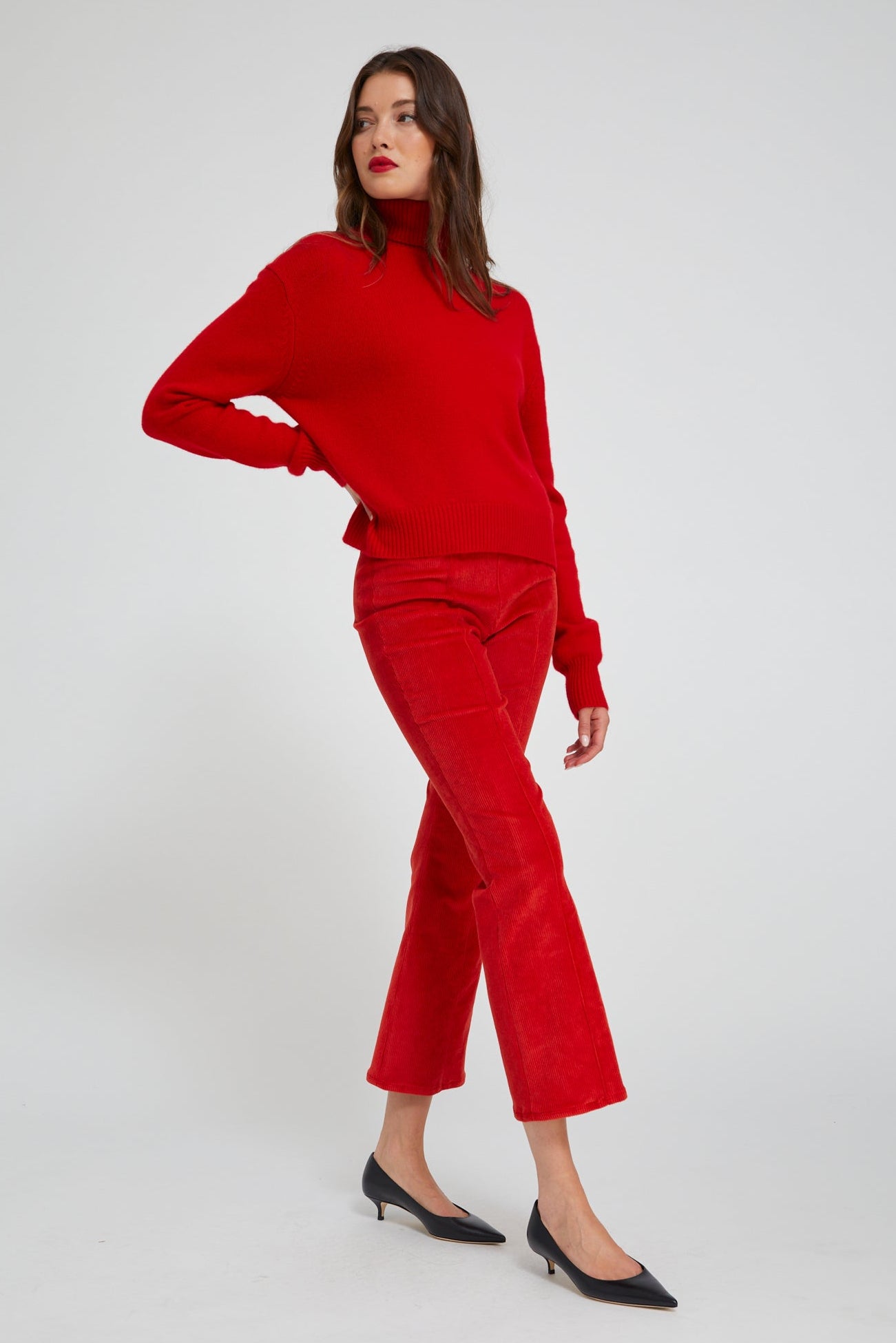 Corduroy Ankle Flare with Princess Seams