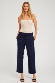 Straight Leg Twill Trousers
