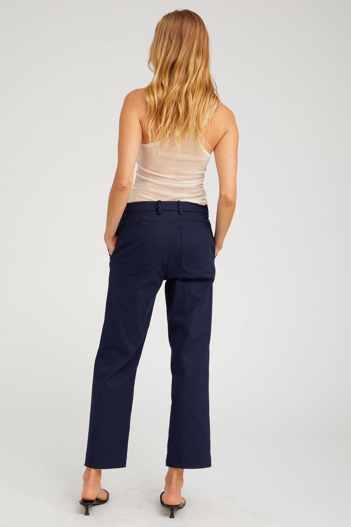 Straight Leg Twill Trousers