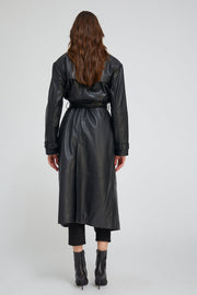 Black Leather Oversized Trench