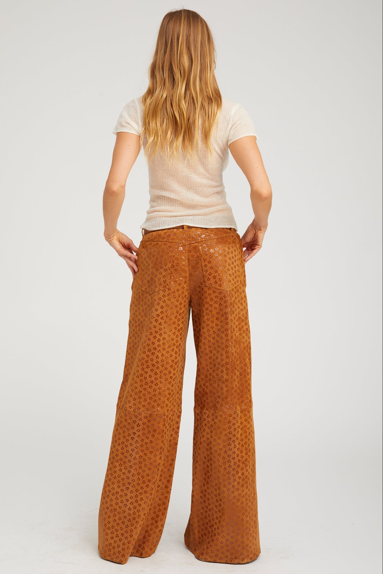 5 Pocket Suede Wide Leg
