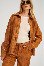 Elise Suede Button Down