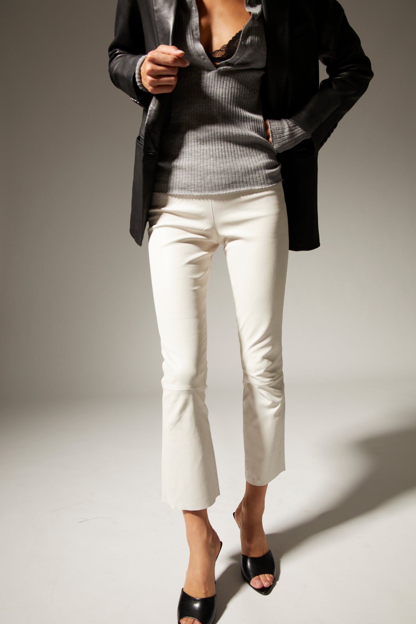 Grace Leather Crop Flare