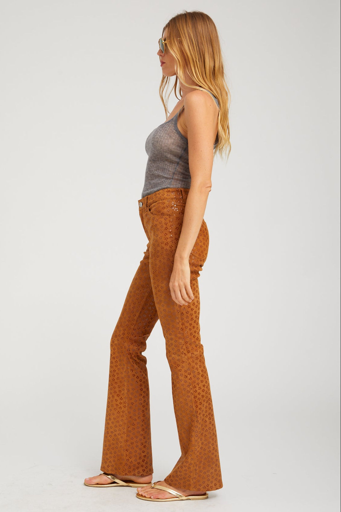 5 Pocket Suede Micro Flare