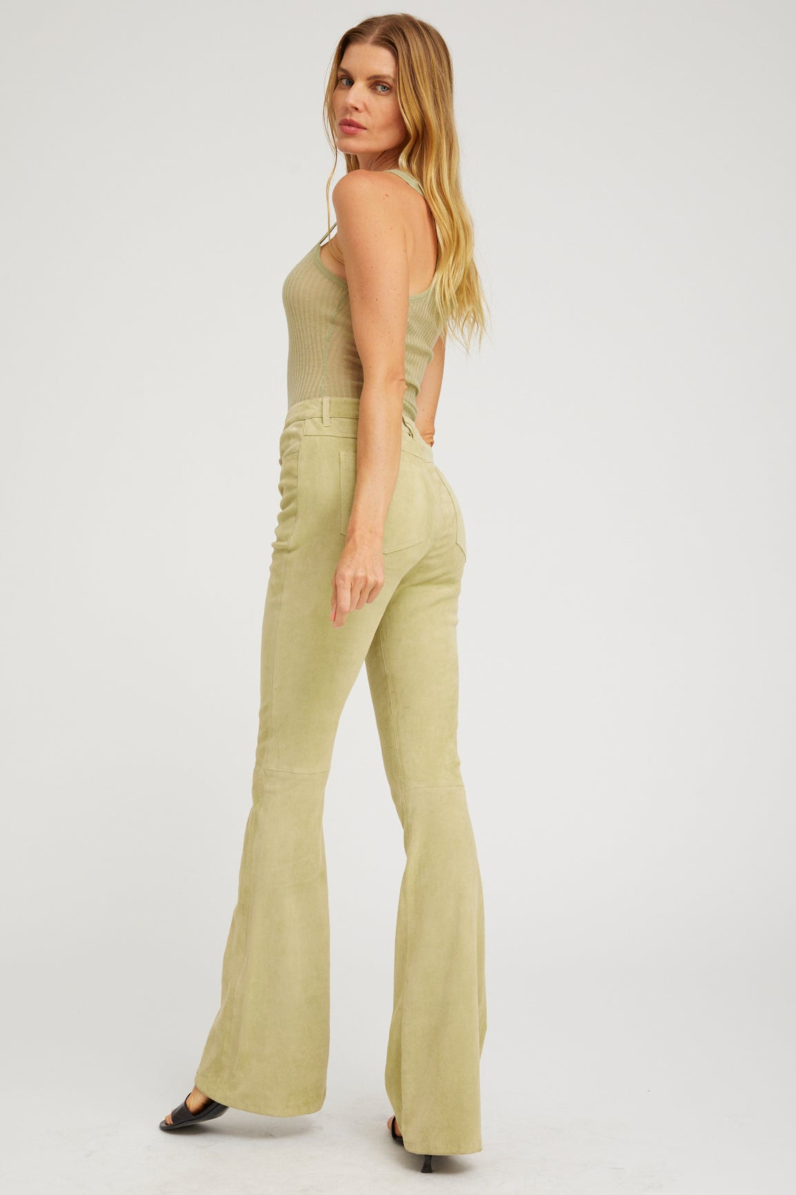5 Pocket Suede Micro Flare