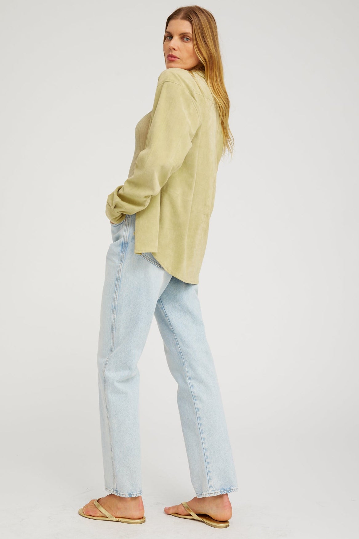 Elise Suede Button Down