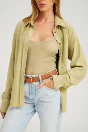 Elise Suede Button Down