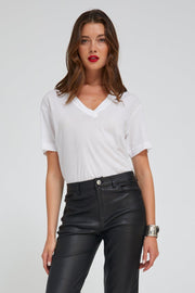 White V-Neck Tee