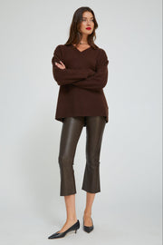 Americano Leather Crop Flare
