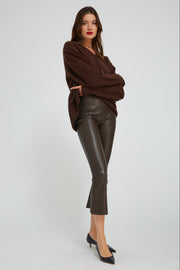 Grace Leather Crop Flare