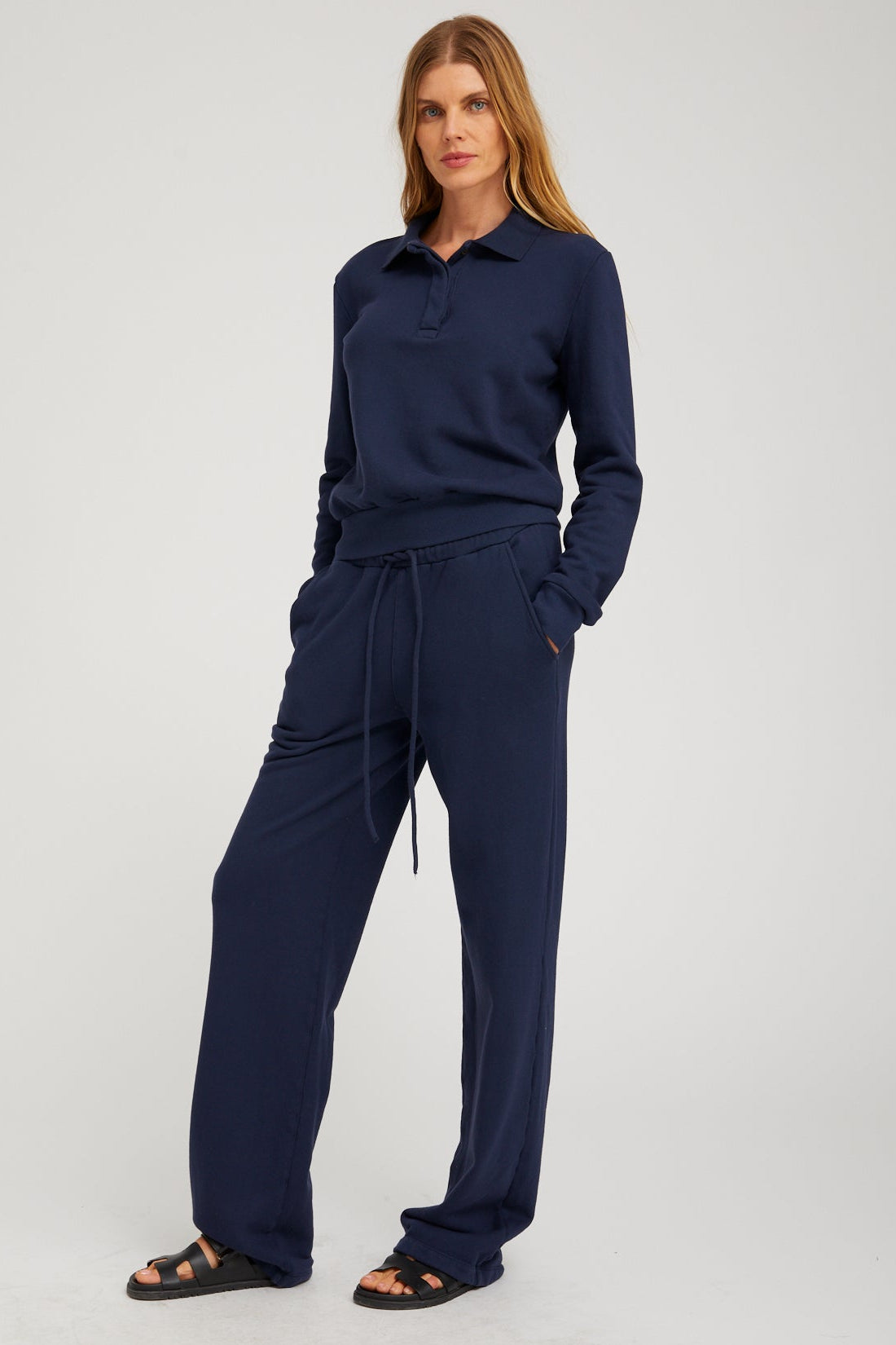 Straight Leg Cotton Terry Sweatpants