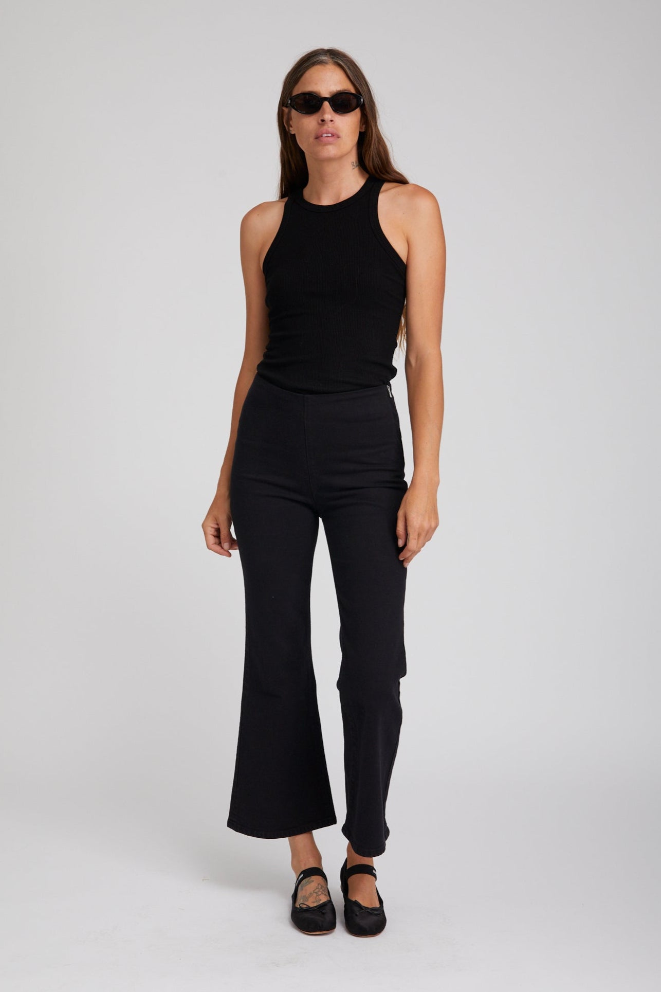 Stevie Crop Flare Denim Leggings