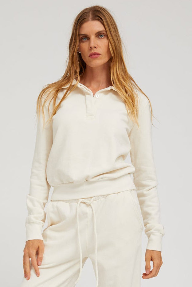 Cotton Terry Polo Sweatshirt