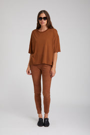 Dark Cognac Suede Ankle
