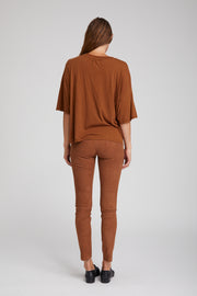 Dark Cognac Suede Ankle