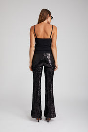 Black Sequin Micro Flare Pant