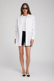 White Poplin Shirt with Pocket