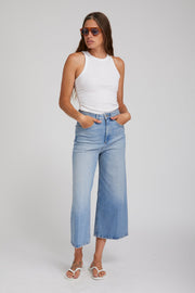 Denim Culotte Pants