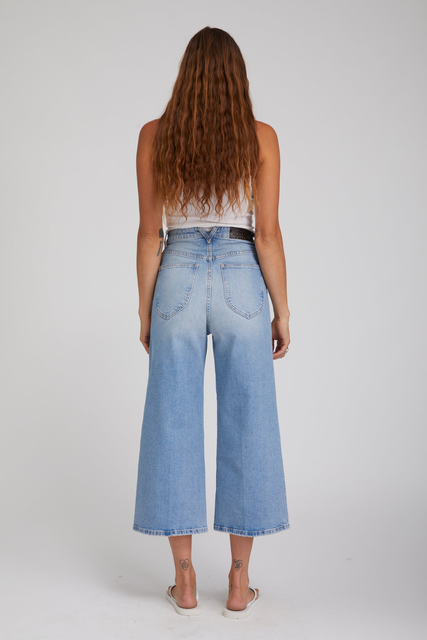 Denim Culotte Pants