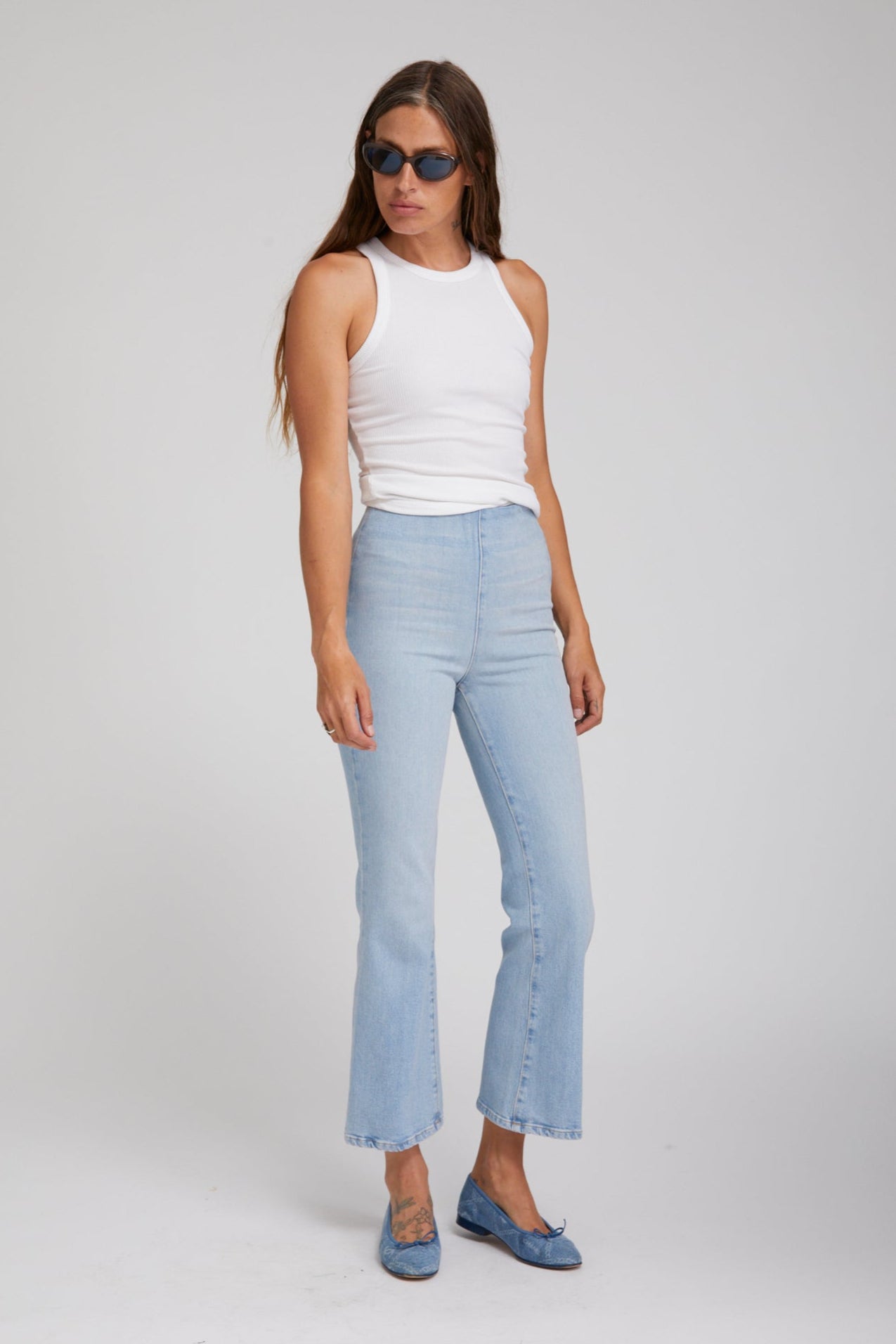Francoise Crop Flare Denim Leggings