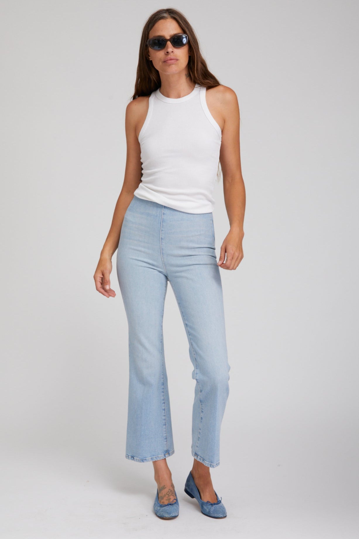 Francoise Crop Flare Denim Leggings
