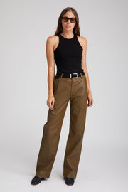 Moss Leather Straight Leg Trousers