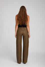 Moss Leather Straight Leg Trousers
