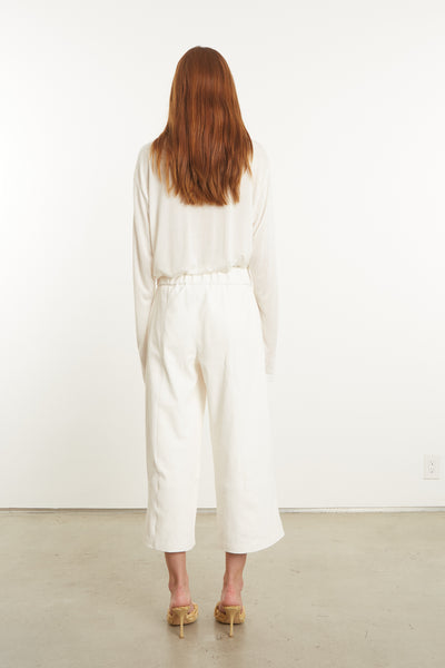 White Leather Culotte Pants