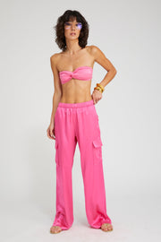 Silk Charmeuse Cargo Pants