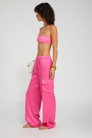 Silk Charmeuse Cargo Pants