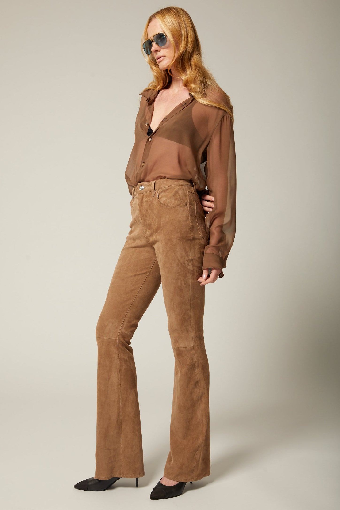 Suede 5 Pocket Micro Flare