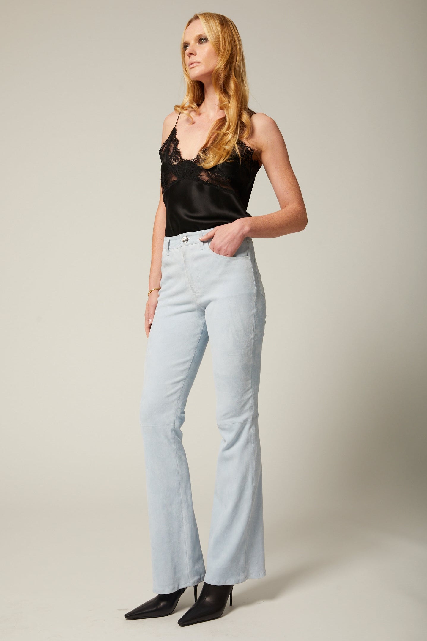 Suede 5 Pocket Micro Flare