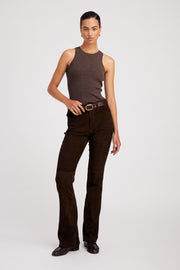 Heather Brown Ultra Fine Cashmere Racer Tank