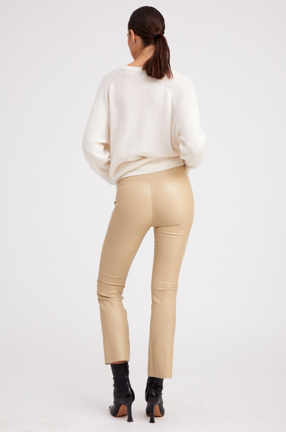 Travertine Leather Ankle Flare